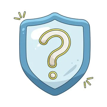 Illustration of question mark shield Stock Illustration