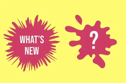 An illustration of question mark symbol with text WHAT'S NEW Stock Illustration
