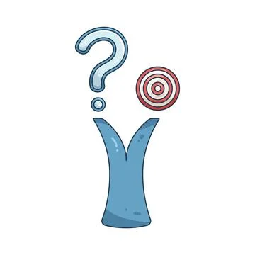 Illustration of question mark with a target Stock Illustration