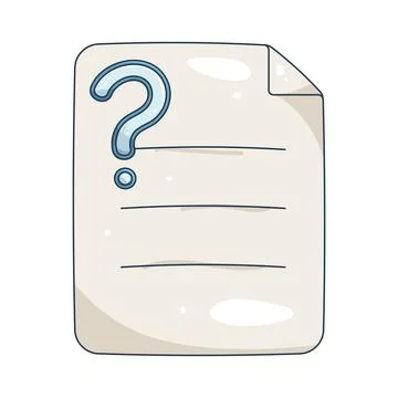 Illustration of question mark on a text document 스톡 일러스트