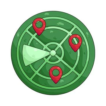 Illustration of radar with a location 스톡 일러스트