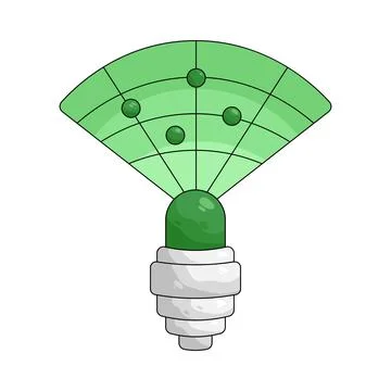Illustration of radar sensor Stock Illustration