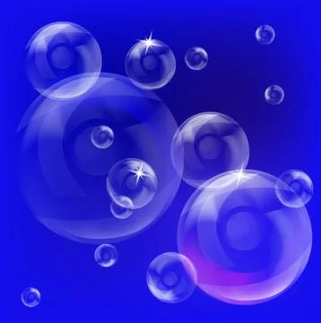 The illustration of rainbow multicoloured soap bubbles Stock Illustration