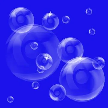 The illustration of rainbow multicoloured soap bubbles Stock Illustration