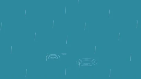 An illustration of raindrops falling. Blue background. Stock Footage 336375728