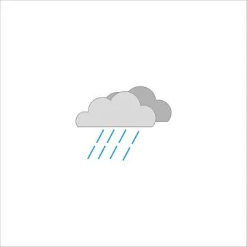 An illustration of a raining cloud weather icon for web and mobile design iso Stock Illustration
