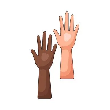 Illustration of raised hand 스톡 일러스트