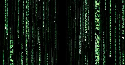 Illustration of random falling number characters of Matrix digital background Stock Illustration