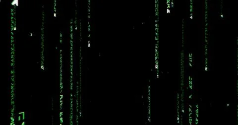 Illustration of random falling number characters of Matrix digital background Stockfoto's