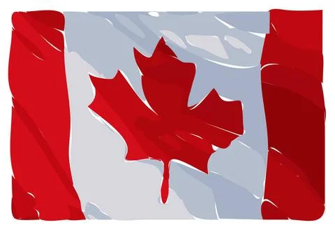 Illustration Raster Of An Artistic Interpretation Of The Canadian Flag Ill... Stock Photos