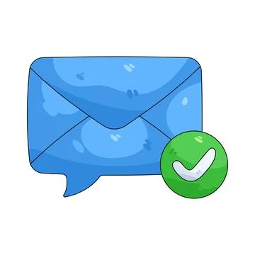 Illustration of read message with a check mark Stock Illustration