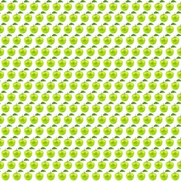 Illustration realism seamless pattern fruit apple green color on a white Stock Illustration