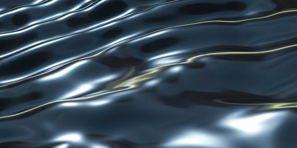 Illustration of a realistic 3D render of the dynamic and wavy surface of water Stock Illustration