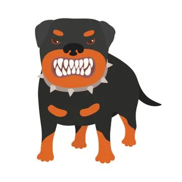 Illustration of a really vicious and evil looking dog. Stock Illustration