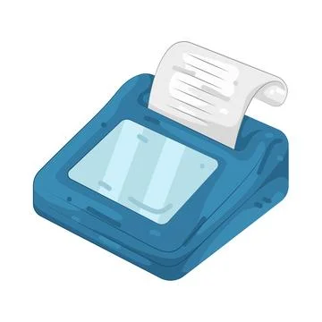 Illustration of Receipt Printer Stock Illustration