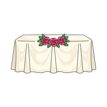 Illustration of reception table with rose decoration Stock Illustration