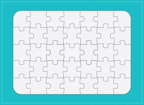 Illustration of a rectangle shaped Jigsaw puzzle EPS Vector Stock Illustration