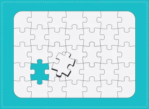 Illustration of a rectangle shaped Jigsaw puzzle EPS Vector Stock Illustration