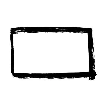 Illustration of rectangular border. Grunge ink texture. Stock Illustration