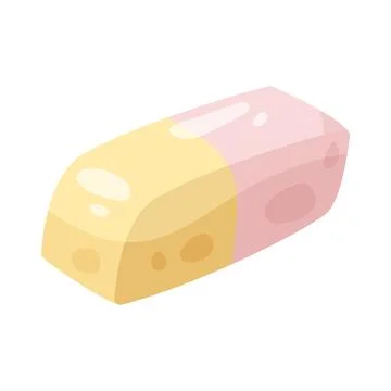 Illustration of rectangular eraser Stock Illustration
