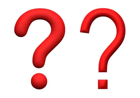 Illustration of red 3d rendered question marks Stock Illustration
