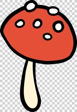 Illustration of Red and White Toadstool Stock Illustration