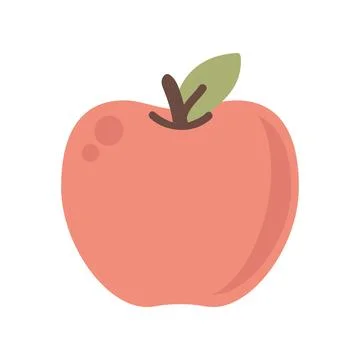 Illustration of a Red Apple with Green Leaf Illustrazione stock