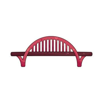 Illustration of red arch bridge Stock Illustration