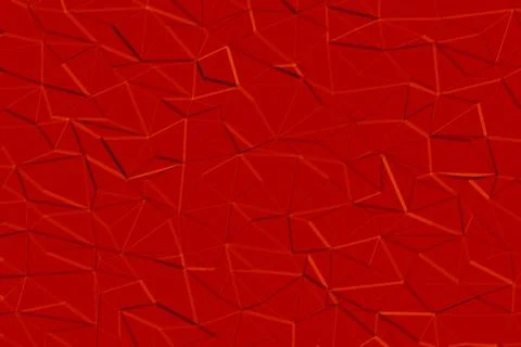 Illustration of a red background with 3D triangular shapes Ilustração Stock