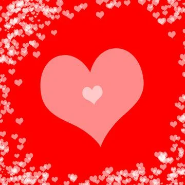 Illustration red background with hearts Stock Illustration