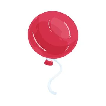 Illustration of red balloon with string Stock Illustration