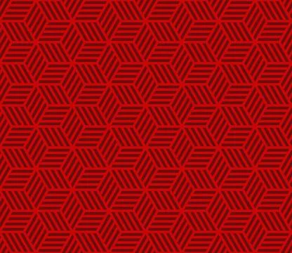Illustration red cubes with lines pattern background that is seamless Stock Illustration