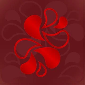 Illustration of red fire elements ornament Illustrazione stock