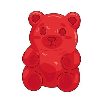 Illustration of red gummy bear Stock Illustration