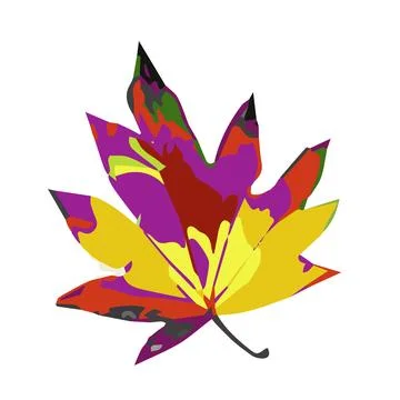 Illustration of red Maple Leaf on a white background 스톡 일러스트