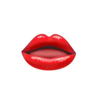 Illustration of red open lips. Vector illustration. Stock Illustration