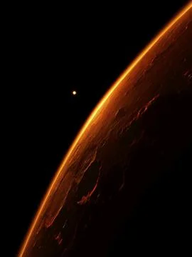 An illustration of the red planet mars Stock Illustration
