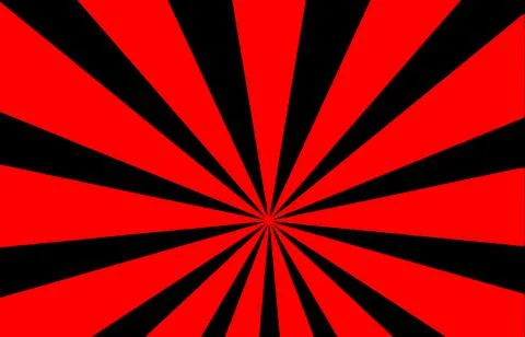 Illustration of a red rays symbol isolated on black background Stock Illustration