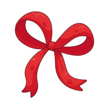 Illustration of red ribbon bow Stock Illustration