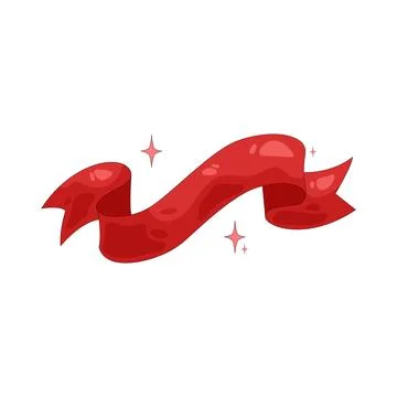 Illustration of red ribbon Illustrazione stock