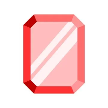 Illustration of a red shiny ruby. Vector. Illustrazione stock