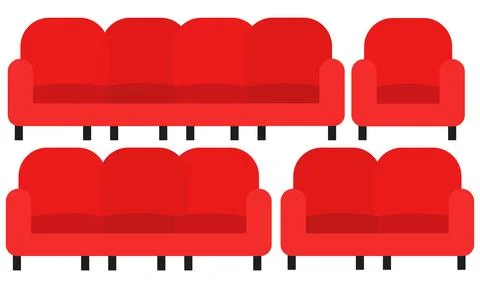 Illustration of a red sofa Stock Illustration