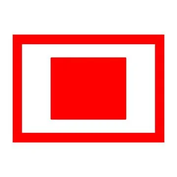 Illustration of red stop button inside red box and isolated white background Stock Illustration