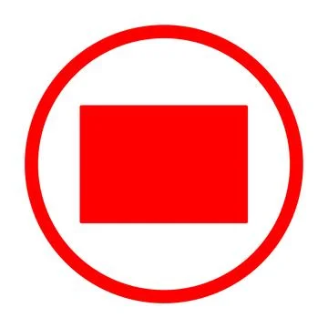 Illustration of red stop button in red circle and white background isolated Stock Illustration