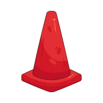 Illustration of red training cone Illustration
