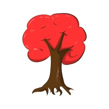 Illustration of a red tree in autumn Stock Illustration
