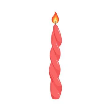 Illustration of red twisted candle Stock Illustration