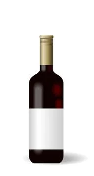 Illustration red wine bottle with label Illustrazione stock