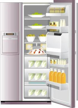 Illustration of refrigerator, with white background vector-eps Stock Illustration