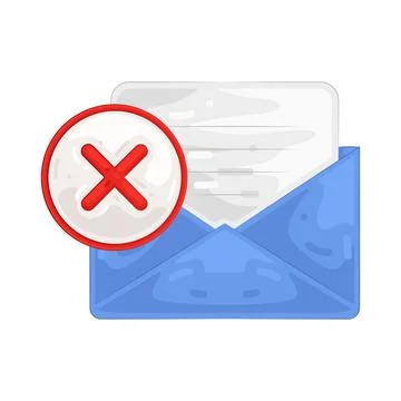 Illustration of rejected email Illustrazione stock